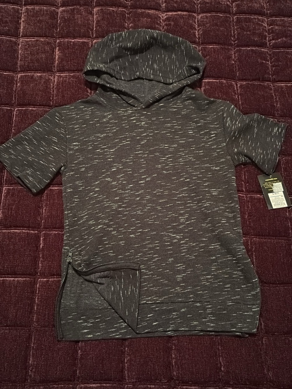 Target Kids Short-Sleeve Hoodie in Dark Gray Heather